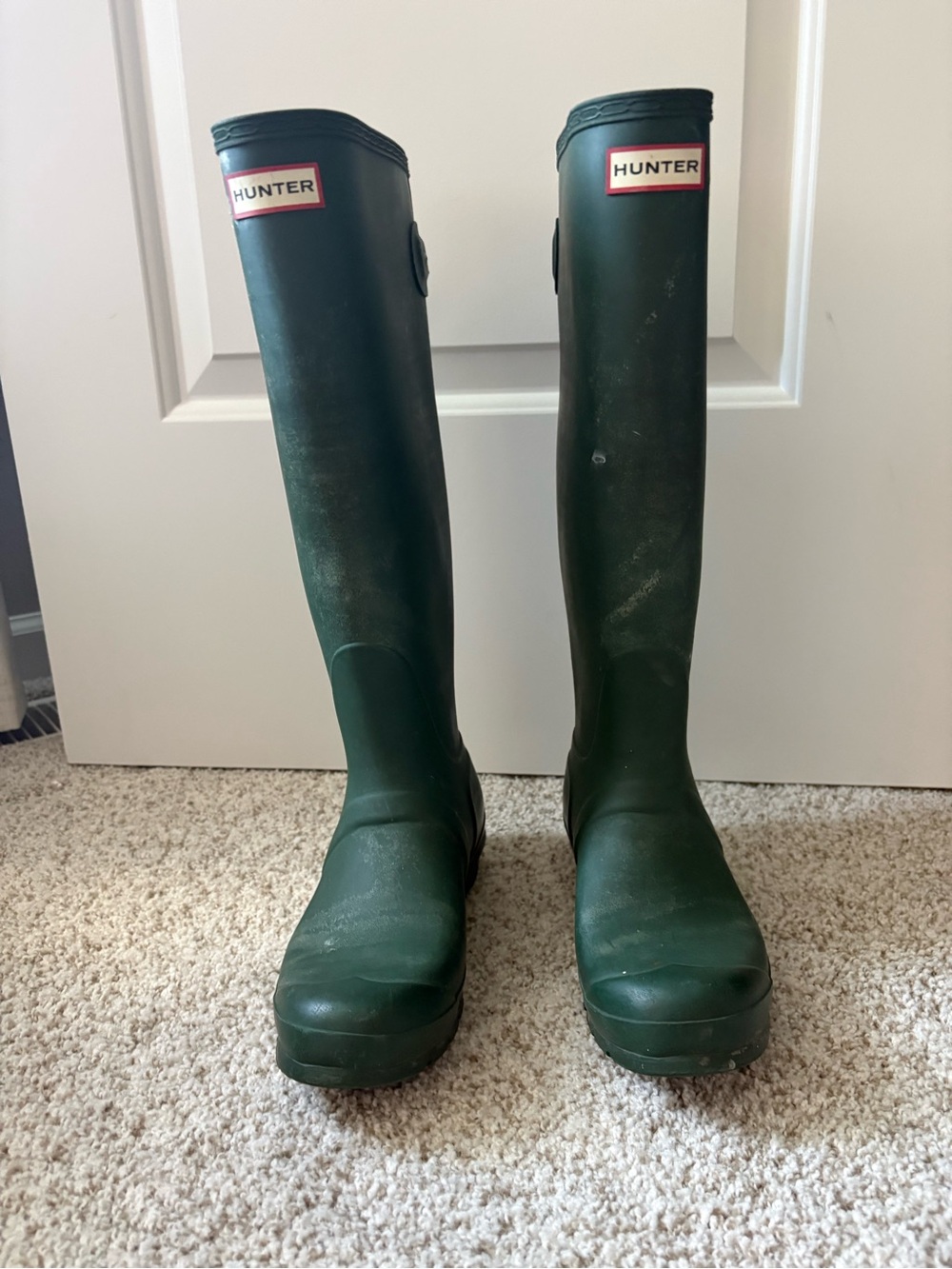 Hunter Tall Rubber Rain Boots in Dark Green- Well Loved